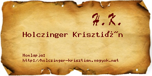 Holczinger Krisztián névjegykártya